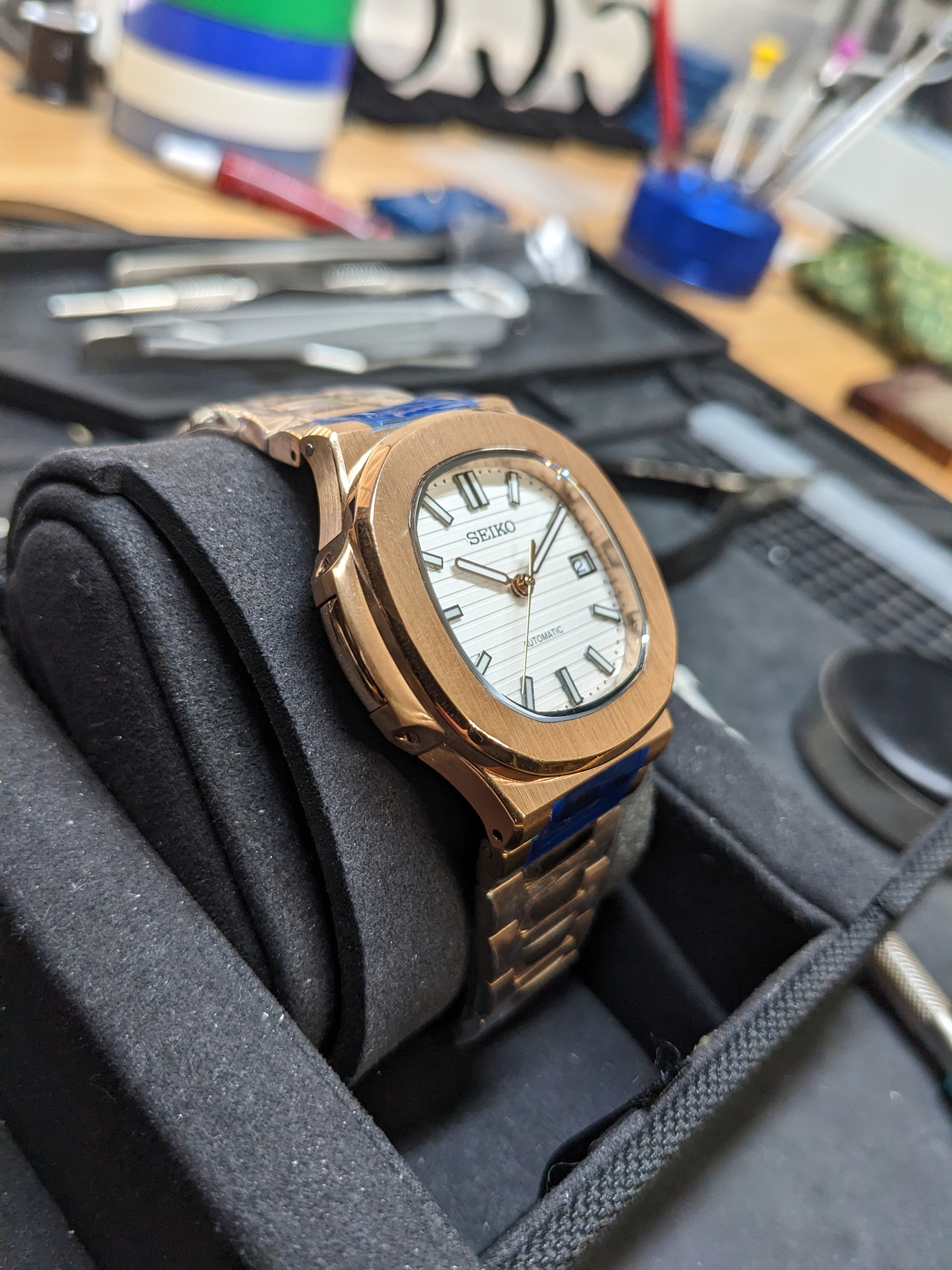 Seiko Nautilus Mod withe wave dial